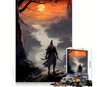 Puzzle da 1000 pezzi con tema Samurai, Giappone, Tramonto, Adolescenti, Gioco di logica, Divertimento in casa, Bordo di alta qualità, Regalo memorabile (38x52cm)