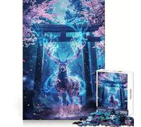 Puzzle da 1000 pezzi con tema Santuario dei Cervi Sacro, ideale per ragazzi, un gioco di logica e divertimento, con taglio liscio e un regalo perfetto (38x26cm)