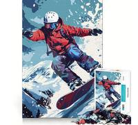 Puzzle da 1000 pezzi con tema snowboard e sci per ragazzi, gioco di logica fine, rilassante e divertente, con bordi precisi, decorazione da parete (50x75cm)
