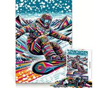 Puzzle da 1000 pezzi con tema snowboard Wpap Pop Art per adolescenti, gioco di logica fine, divertimento rilassante, decorazione da parete con bordi puliti (50x75cm)