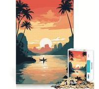 Puzzle da 1000 pezzi con tema spiaggia thailandese per adolescenti, rompicapo, attività per la casa, taglio premium, articolo con desiderio di Babbo Natale 50x75cm
