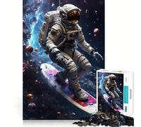 Puzzle da 1000 pezzi con tema surf, astronauta e adolescente, ideale per stimolare la memoria, attività da svolgere a casa e per assemblare un modello Regalo perfetto 50x75cm