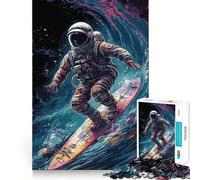Puzzle da 1000 pezzi con tema surf, astronauta e spazio per adolescenti Stimola la memoria, rilassa e migliora il tempo Bordo preciso 50x75cm