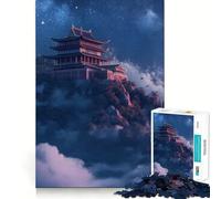 Puzzle da 1000 pezzi con tema Tempio Giapponese Antico,Memory Train,superficie liscia e priva di sbavature,divertente sfida per il tempo libero (50x75cm)