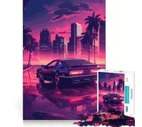 Puzzle da 1000 pezzi con tema "Tramonto in strada", ideale per ragazzi, un rompicapo per la casa, un'attività creativa di alta qualità 50x75cm