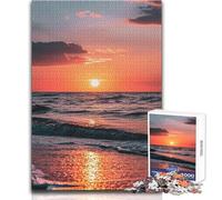 Puzzle da 1000 pezzi con tema tramonto sulla spiaggia e natura, per adulti e adolescenti, gioco creativo di risoluzione dei problemi, idea regalo memorabile e sentita, dimensioni 50x75cm
