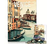 Puzzle da 1000 pezzi con tema Venezia, canali e gondole, ideale per ragazzi Un'attività stimolante e rilassante, con taglio di precisione e un regalo perfetto (50x75cm)