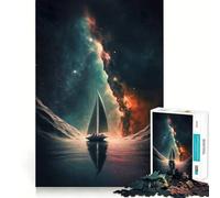 Puzzle da 1000 pezzi con tema Via Lattea e Vela Spaziale per Adolescenti ideale per il recupero della memoria il relax e il divertimento con dettagli nitidi e perfetti come regalo stagionale 38x52cm