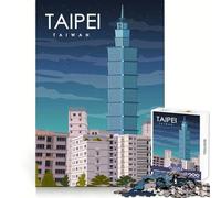 Puzzle da 1000 pezzi con tema viaggio a Taipei, Taiwan, ideale per adolescenti Un gioco di logica e divertimento, perfetto per unire i pezzi con precisione Un regalo premuroso (38x52cm)