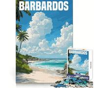 Puzzle da 1000 pezzi con tema viaggio ai Caraibi, Barbados, ideale per adolescenti Un'esperienza formativa memorabile Bordi definiti Regalo festivo (38x26cm)