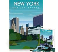 Puzzle da 1000 pezzi con tema viaggio nello Stato di New York,ideale per adolescenti Stimola la memoria,rilassa i momenti di relax,presenta bordi precisi ed è un'ottima idea regalo (38x26cm)