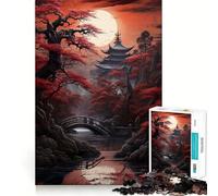 Puzzle da 1000 pezzi con tema "Villaggio giapponese al tramonto" ideale per adolescenti con funzione di stimolazione logica perfetto per tutta la famiglia con bordi di alta qualità e un regalo