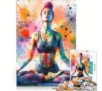 Puzzle da 1000 pezzi con tema yoga e acquerello gioco rompicapo sfida impegnativa ideale come regalo per tutta la famiglia 38x52cm