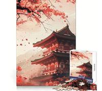 Puzzle da 1000 pezzi con tempio giapponese in ciliegio per adulti, stimolante per la mente, ideale per il tempo libero e per incastri precisi, perfetto come regalo di Natale (50x75cm)