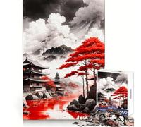 Puzzle da 1000 pezzi con templi sul lungofiume per adulti, ideale per stimolare la memoria, alleviare l'ansia, con bordi precisi, a sorpresa per Natale (50x75cm)