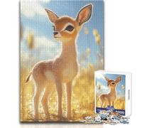Puzzle da 1000 pezzi con tenera gazzella in un campo per adolescenti, gioco educativo per lo sviluppo delle abilità, regalo perfetto per momenti speciali, dimensioni 38x52cm