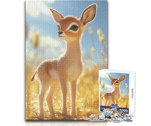 Puzzle da 1000 pezzi con tenera gazzella in un campo per adolescenti, gioco educativo per lo sviluppo delle abilità, regalo perfetto per momenti speciali, dimensioni 38x52cm