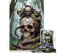 Puzzle da 1000 pezzi con teschi del bosco, ideale per ragazzi, per esercitarsi nella logica, divertente e rilassante, con bordi netti, perfetto come regalo festivo (38x52cm)