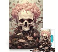 Puzzle da 1000 pezzi con teschi, falene e funghi per adulti, ideale per stimolare la memoria e per divertirsi in famiglia Motivo da assemblare, perfetto per i desideri di Babbo Natale 38x26cm