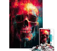 Puzzle da 1000 pezzi con teschio astratto e grafica digitale ideale per compleanno Natale decorazione murale e gioco educativo per ragazzi dai 14 anni in su (38x52cm)
