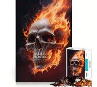 Puzzle da 1000 pezzi con teschio, calore e potenza, ideale per adolescenti, per migliorare la memoria e il tempo libero Pezzo unico con motivo Babbo Natale 50x75cm