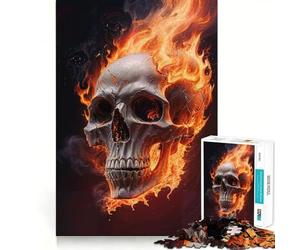 Puzzle da 1000 pezzi con teschio, calore e potenza, ideale per adolescenti, per migliorare la memoria e il tempo libero Pezzo unico con motivo Babbo Natale 50x75cm