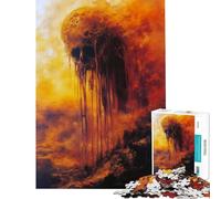 Puzzle da 1000 pezzi con teschio che si scioglie nel fuoco Un gioco avvincente per coltivare la pazienza Divertente e perfetto come regalo di compleanno (dimensioni 50x75cm)