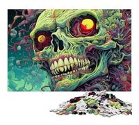 Puzzle da 1000 pezzi con teschio colorato per adulti, puzzle impossibili per adulti, feste e decorazioni per la casa, 26X38CM/10,23x14,96 pollici.