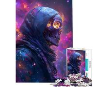Puzzle da 1000 pezzi con teschio cosmico in tunica con cappuccio difficile e stimolante per tutta la famiglia giochi rilassanti per ragazzi dai 14 anni in su (38x52cm)