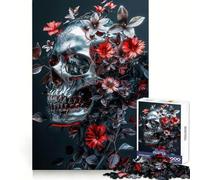 Puzzle da 1000 pezzi con teschio d'argento della morte per adolescenti, ideale per rievocare ricordi, migliorare la mente, rilassare e creare opere d'arte di alta qualità 38x26cm