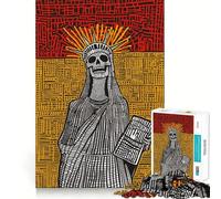 Puzzle da 1000 pezzi con teschio della libertà e tema Giorno dei Morti in stile Pop Art per adolescenti, gioco di logica e antistress, taglio liscio, regalo memorabile (38x26cm)