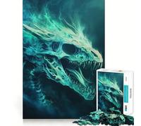 Puzzle da 1000 pezzi con teschio di drago spettrale per adolescenti, gioco di logica e abilità, tranquillo, con taglio preciso, sorpresa di Natale 50x75cm