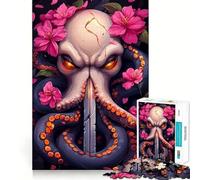 Puzzle da 1000 pezzi con teschio di polpo e spada, ideale per adulti, regalo che stimola la memoria e favorisce il rilassamento mentale Taglio di alta qualità Una piacevole sorpresa (38x52cm)