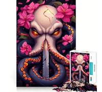 Puzzle da 1000 pezzi con teschio di polpo e spada, ideale per ragazzi, gioco di logica e abilità, morbido, rilassante, con taglio preciso, regalo prezioso (50x75cm)