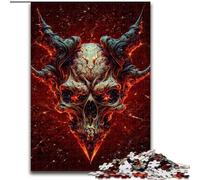 Puzzle da 1000 pezzi con teschio di vampiro rosso in legno,perfetto per decorare la casa o l'ufficio,ideale come regalo di Natale 50x75cm,decorazione artistica fai da te,perfetto regalo di compleanno