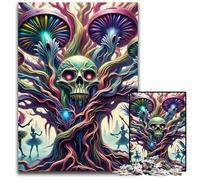 Puzzle da 1000 pezzi con teschio e albero e fate puzzle impegnativi per adolescenti ideale come regalo di compleanno e festa 1000 pezzi (75x50 cm)