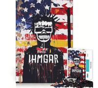 Puzzle da 1000 pezzi con teschio e bandiera americana,arte graffiti,gioco per adulti che stimola la concentrazione mentale,taglio di alta precisione,attività creativa per rafforzare i legami affettivi