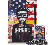 Puzzle da 1000 pezzi con teschio e bandiera americana, arte graffiti, ideale per adolescenti, sfida mentale, relax e svago, incastro perfetto, regalo di Natale (50x75cm)