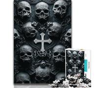 Puzzle da 1000 pezzi con teschio e croce per adulti 1000 pezzi allena il cervello e le mani regalo per amici e familiari (50x75cm)