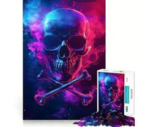 Puzzle da 1000 pezzi con teschio e giunture incrociate, ideale per adulti, con design a teschio e incrocio, perfetto come regalo o per un passatempo rilassante Dimensioni 50x75cm