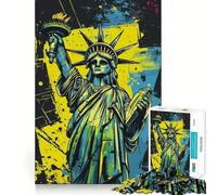Puzzle da 1000 pezzi con teschio e graffiti della Statua della Libertà, ideale per adolescenti Gioco di logica semplice e divertente, perfetto per il compleanno 38x52cm