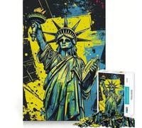 Puzzle da 1000 pezzi con teschio e graffiti della Statua della Libertà per adolescenti, gioco cognitivo, divertimento lento, bordo premium, Babbo Natale, scegli 38x26cm