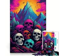 Puzzle da 1000 pezzi con teschio e grafica Pop Art, ideale per adulti, con design logico e piacevole per il tempo libero Dimensioni perfette per un regalo elegante 50x75cm