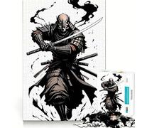 Puzzle da 1000 pezzi con teschio e guerriero samurai con katana, ideale per adulti e ragazzi, per migliorare la memoria, per un relax leggero e piacevole, con tagli netti e un regalo delizioso 38x52cm