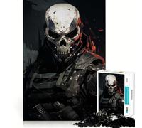 Puzzle da 1000 pezzi con teschio e maschera da soldato per adulti e ragazzi, ideale per migliorare la memoria, per un relax leggero e piacevole, con tagli netti e un regalo delizioso 38x52cm