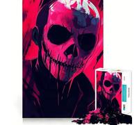 Puzzle da 1000 pezzi con teschio e maschera, ideale per adulti, con effetto memoria, antistress e taglio preciso 50x75cm