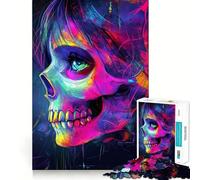 Puzzle da 1000 pezzi con teschio e occhio in stile anime per adulti, gioco di logica, svago a casa, taglio preciso, regalo affettuoso 38x26cm
