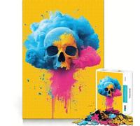 Puzzle da 1000 pezzi con teschio e polvere colorata, ideale per adolescenti Un gioco intelligente e divertente da assemblare, un'opera d'arte 50x75cm