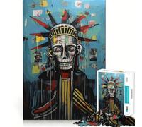 Puzzle da 1000 pezzi con teschio e statua della Libertà per il Giorno dei Morti, per adulti Gioco stimolante e divertente, taglio preciso, regalo speciale 38x26cm