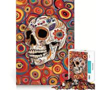 Puzzle da 1000 pezzi con teschio fluttuante in stile Pop Art per adolescenti, gioco di intelletto, divertimento in famiglia, taglio di qualità, (38x26cm)